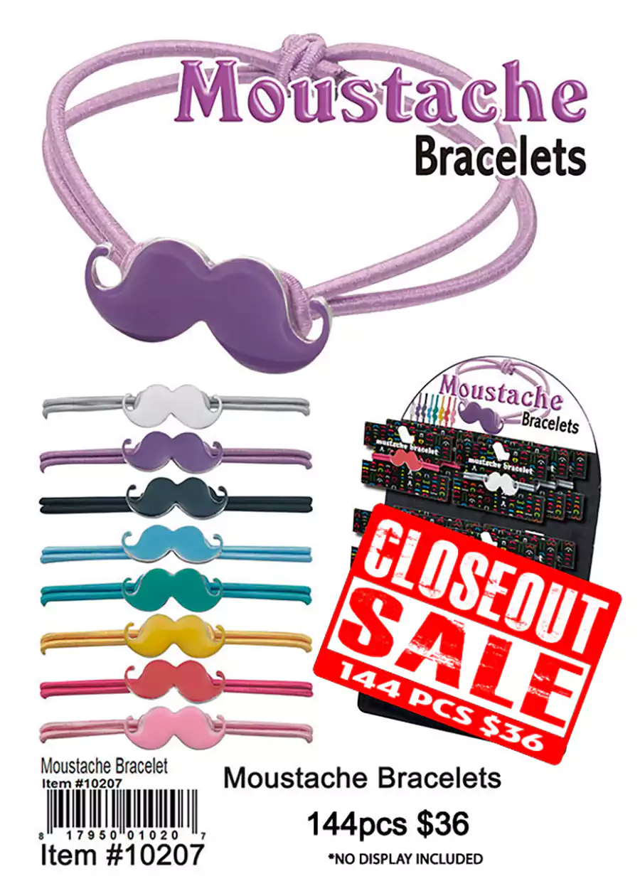 Clearance: Moustache Bracelets (CL)